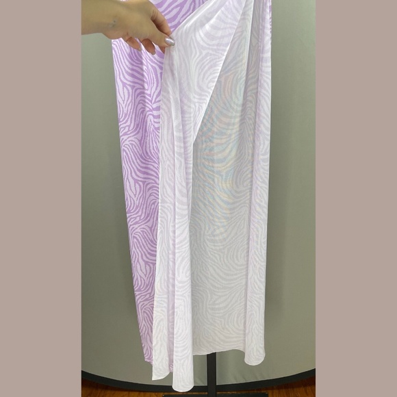 NEW Kendall & Kylie Skirt Womens Large purple animal sheer beach cover up maxi - Picture 4 of 10